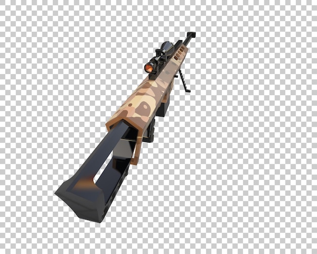 Riffle con alcance aislado en el fondo ilustración de renderización 3D