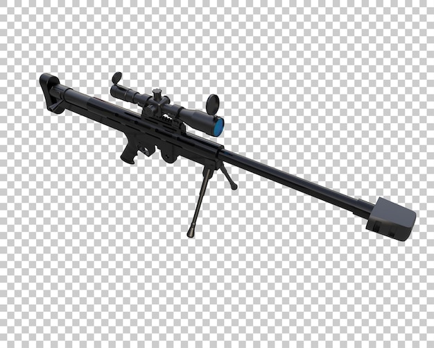 Riffle con alcance aislado en el fondo ilustración de renderización 3D