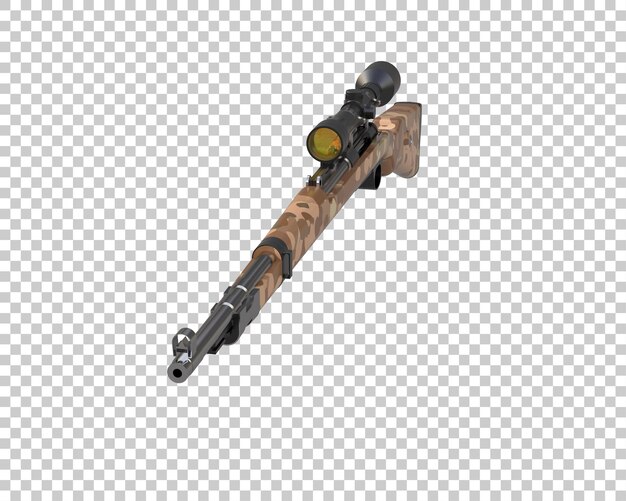 Riffle con alcance aislado en el fondo ilustración de renderización 3D