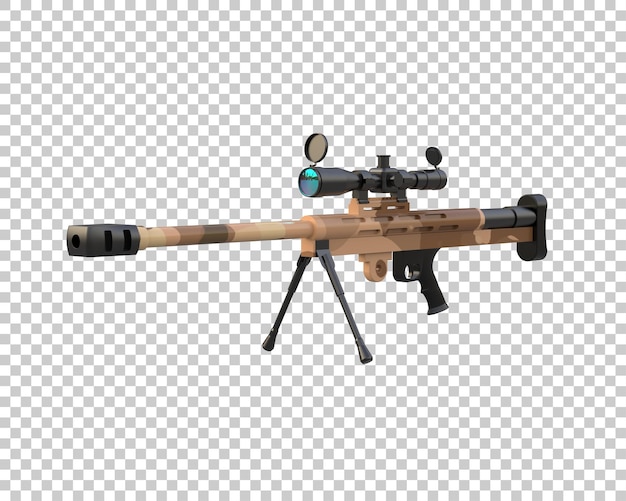 Riffle con alcance aislado en el fondo ilustración de renderización 3D