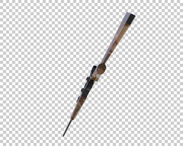 Riffle con alcance aislado en el fondo ilustración de renderización 3D