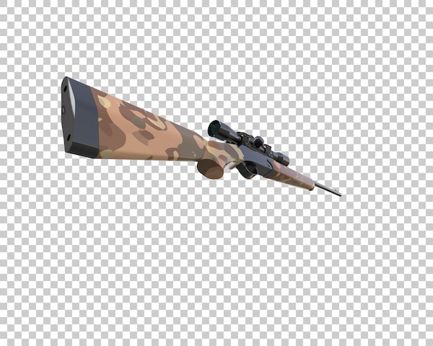 Riffle con alcance aislado en el fondo ilustración de renderización 3D