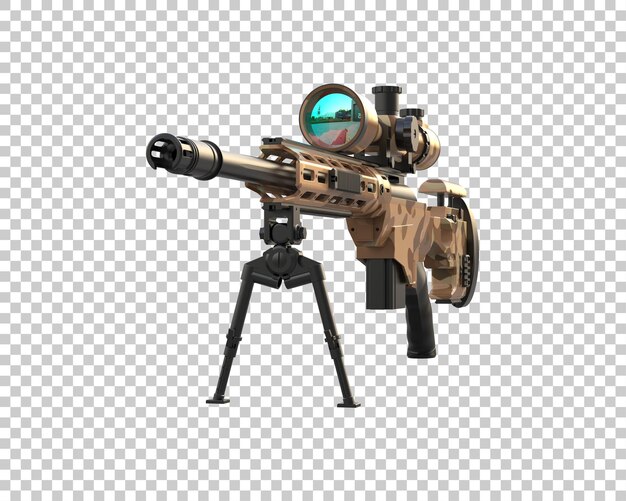 Riffle con alcance aislado en el fondo ilustración de renderización 3D