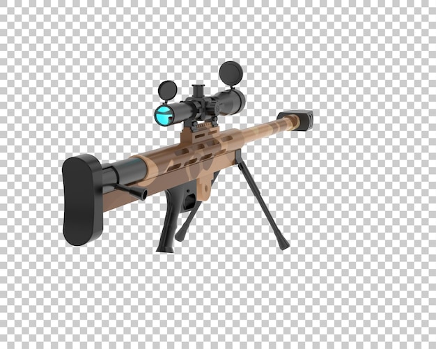 Riffle con alcance aislado en el fondo ilustración de renderización 3D