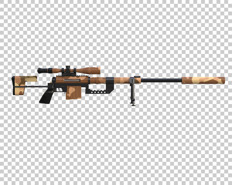 PSD riffle isoliert auf dem hintergrund 3d-rendering-illustration