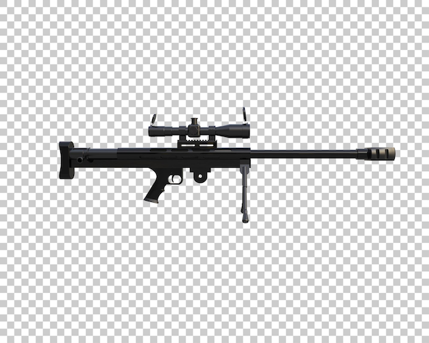 riffle with scope isolated on background 3d rendering illustration