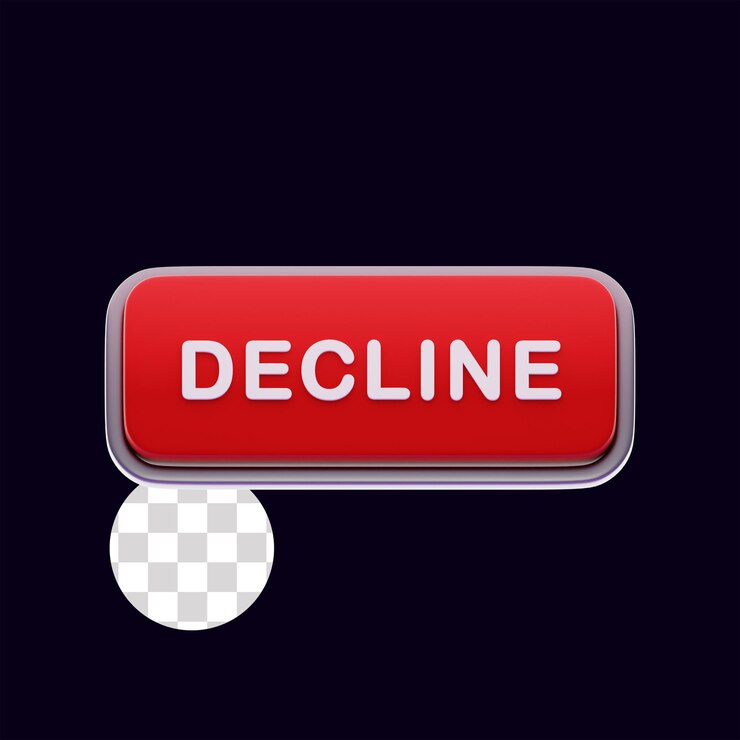 PSD rifiutare il pulsante rosso clicca su call to action