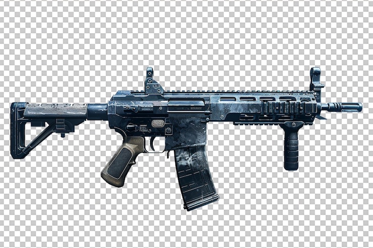 PSD rifle de asalto aislado contra un fondo transparente
