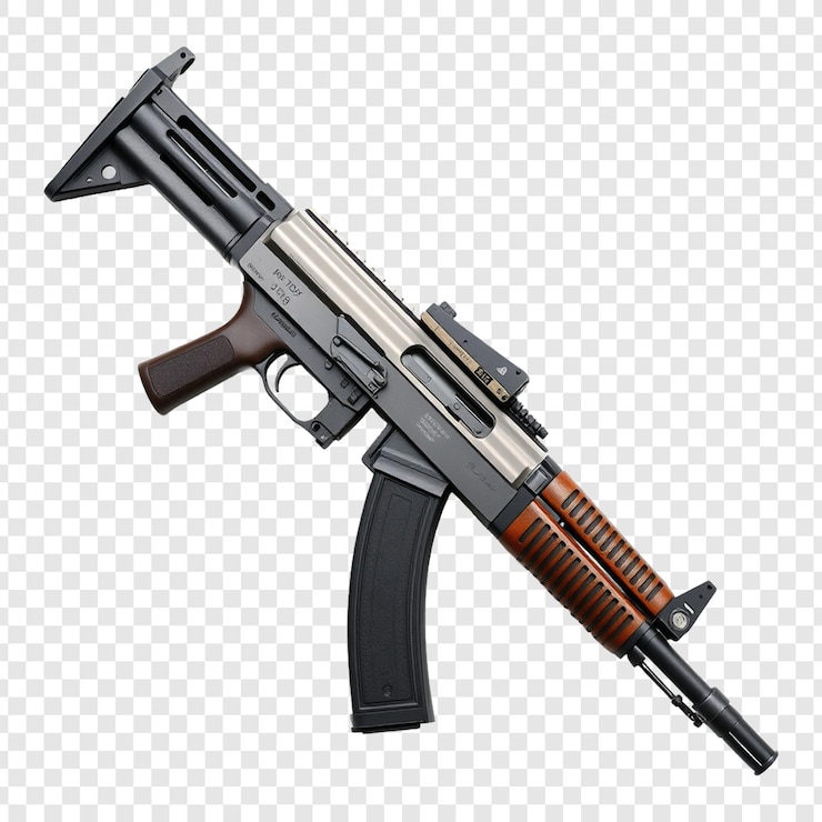 PSD rifle d'assaut ou arme isolé sur fond transparent