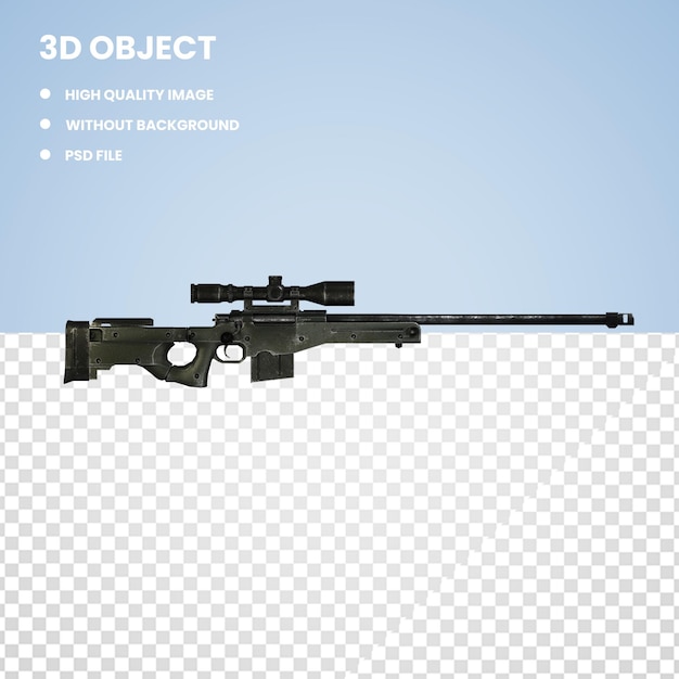 Rifle de francotirador 3d silueta arma de fuego