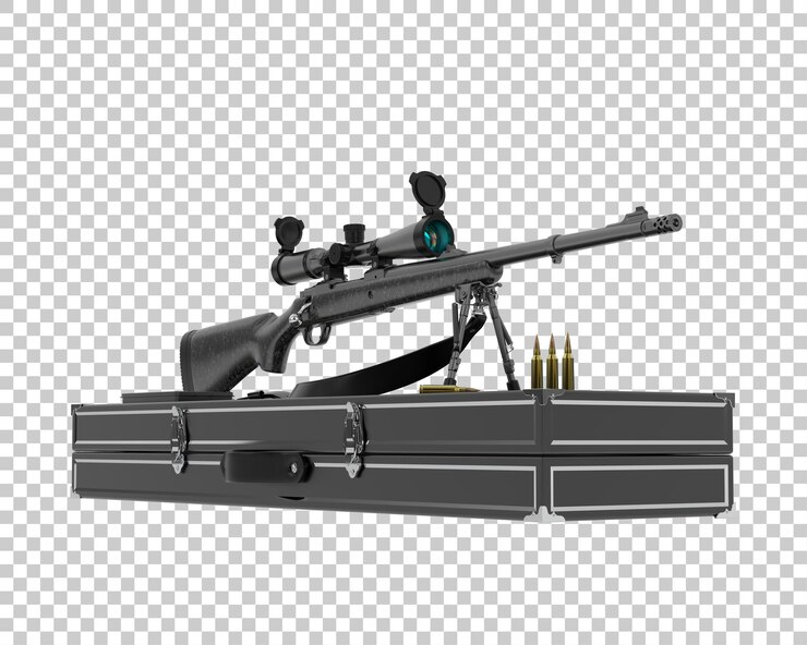 PSD rifle isolado em fundo branco ilustração de renderização 3d