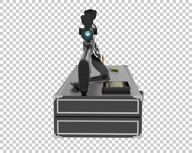 Rifle isolated on white background 3d rendering illustration