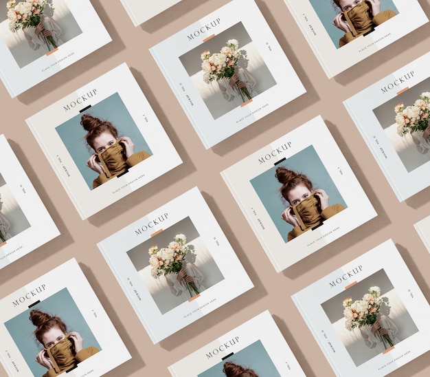 Righe e colonne della rivista editoriale mock-up