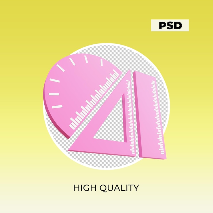 PSD righello di rendering 3d