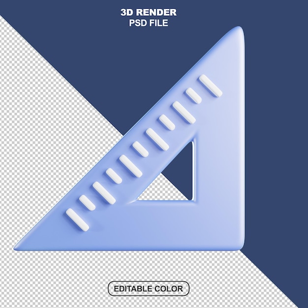 Righello triangolare con rendering 3D di qualità
