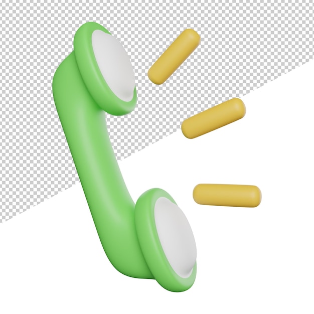 ringing phone notification side view 3d rendering icon illustration on transparent background