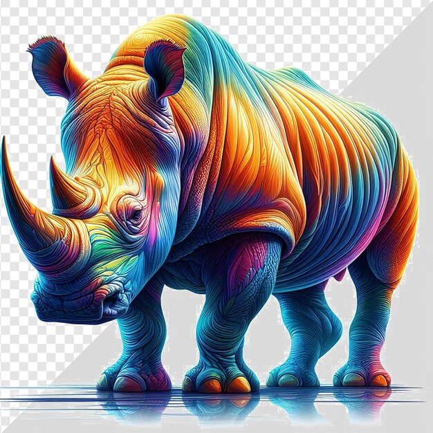 PSD rinoceronte isolado em fundo transparente vida selvagem png grande cinco safari animal africano