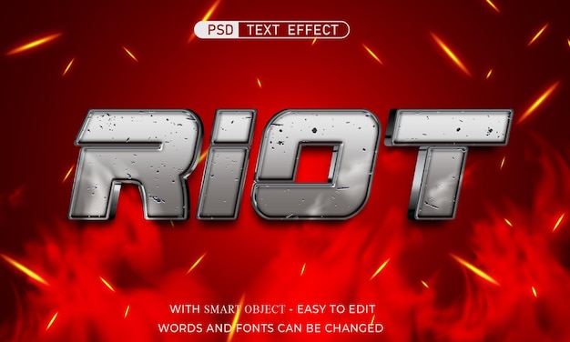 Riot bearbeitbarer Texteffekt im 3D-Stil