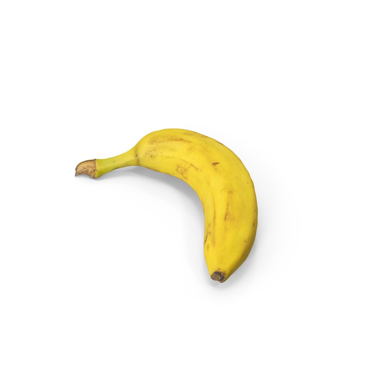 PSD a ripe yellow banana isolated on a white surface
