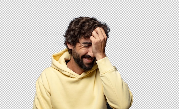 rir e bater na testa como se dissesse doh eu me esqueci ou isso foi um erro estúpido