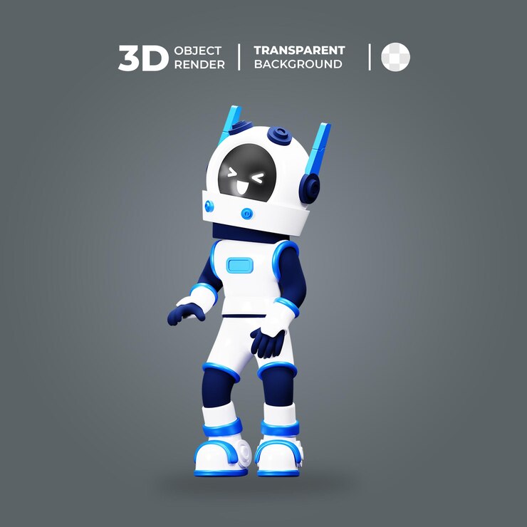 PSD risata del carattere del robot 3d