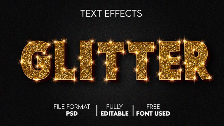 PSD risorsa grafica psd effetto testo glitter