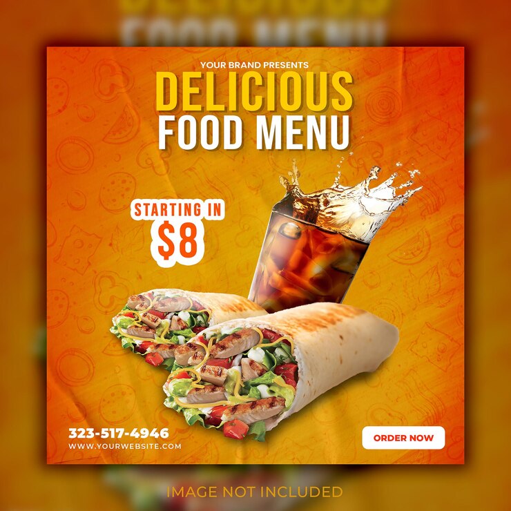 Ristorante Social Media Post o banner web design