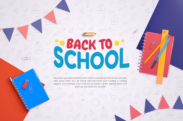 Ritorno a scuola modello di progettazione banner