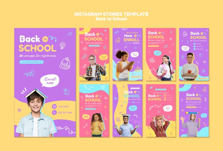 Ritorno a scuola raccolta di storie su Instagram