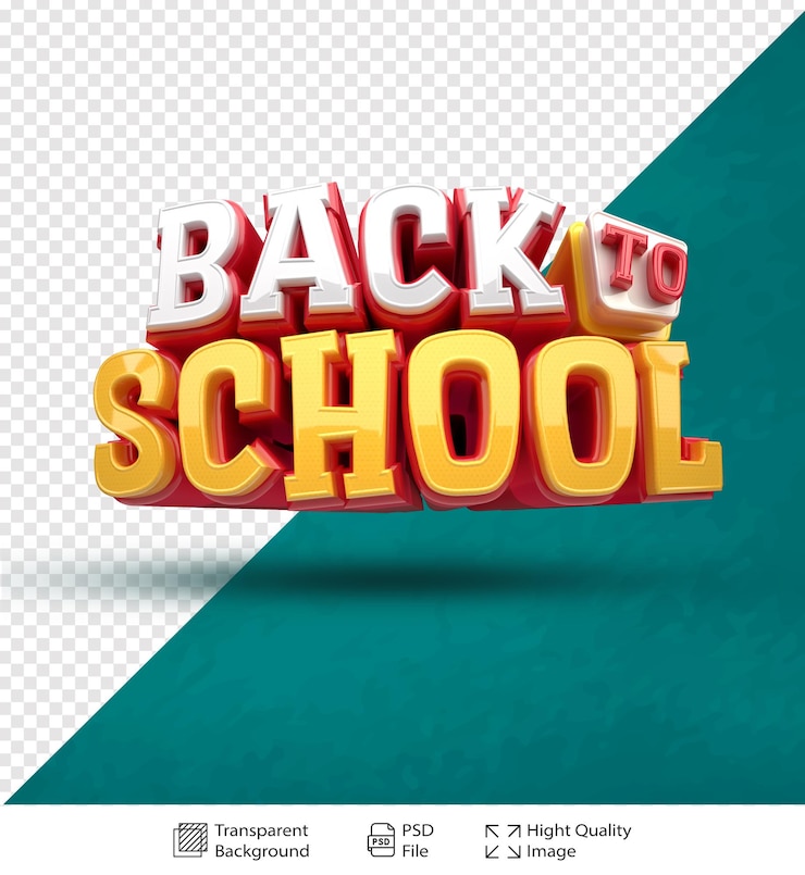 PSD ritorno a scuola rendering 3d per la composizione