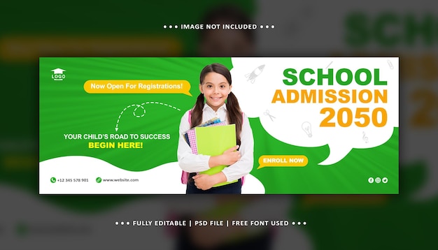 Ritorno a scuola social media post modello banner copertina facebook