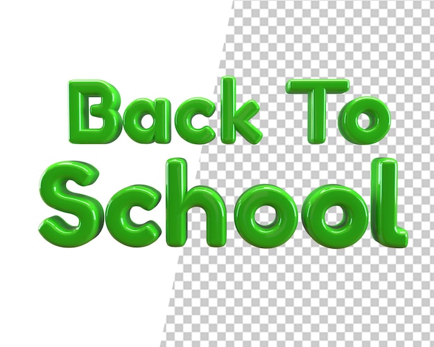 ritorno a scuola testo 3d rendering