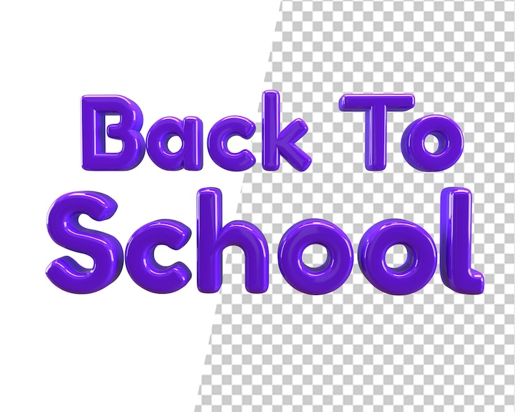 PSD ritorno a scuola testo 3d rendering