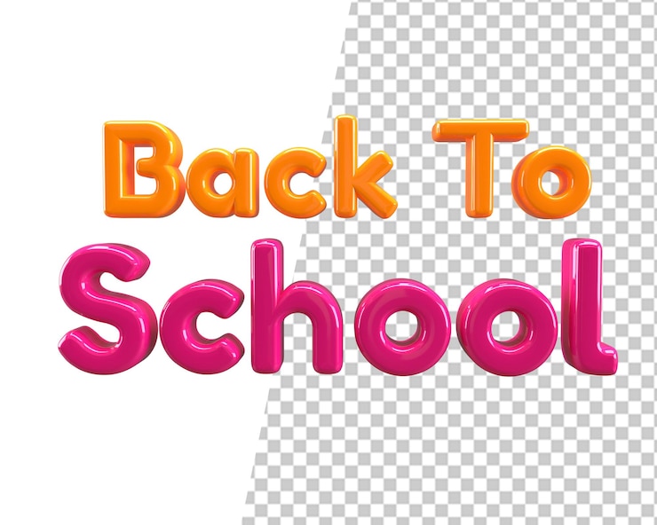 PSD ritorno a scuola testo 3d rendering