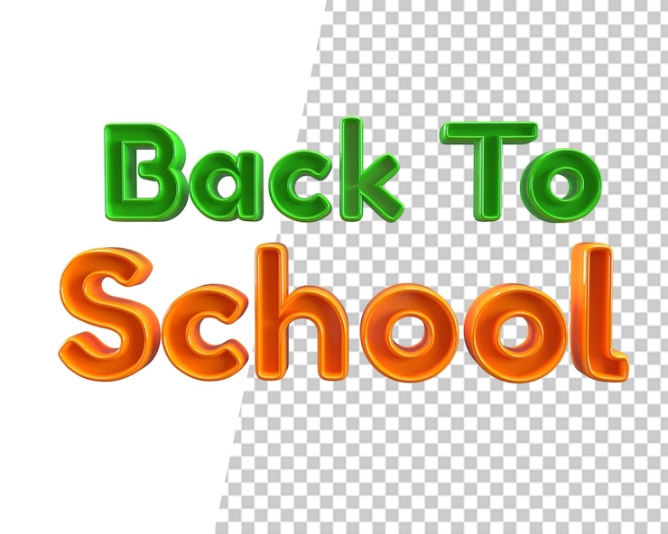 PSD ritorno a scuola testo 3d rendering