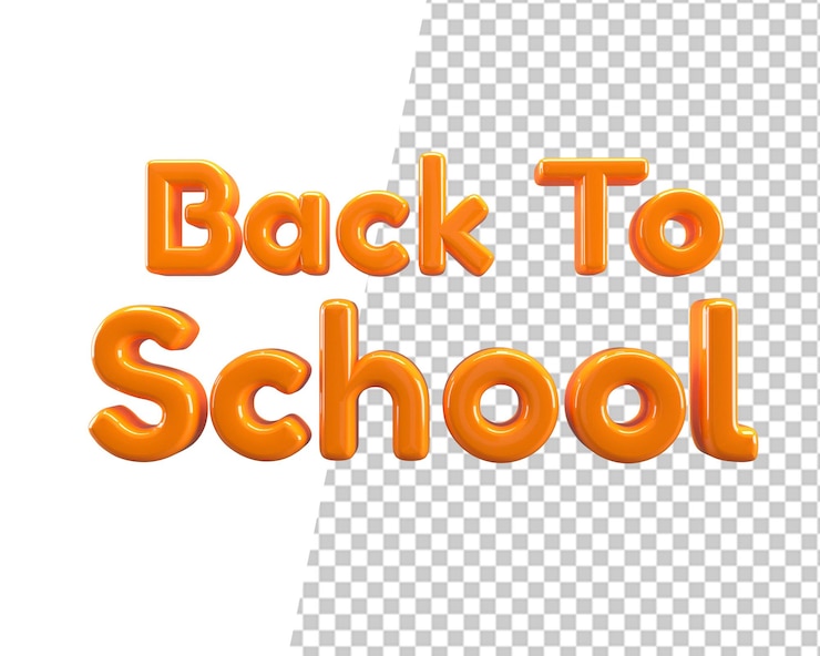 PSD ritorno a scuola testo oro 3d rendering