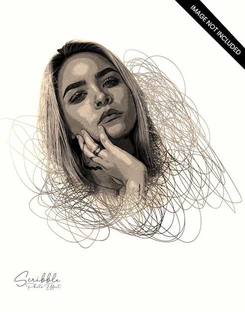Ritratto creativo con effetto artistico scarabocchiato