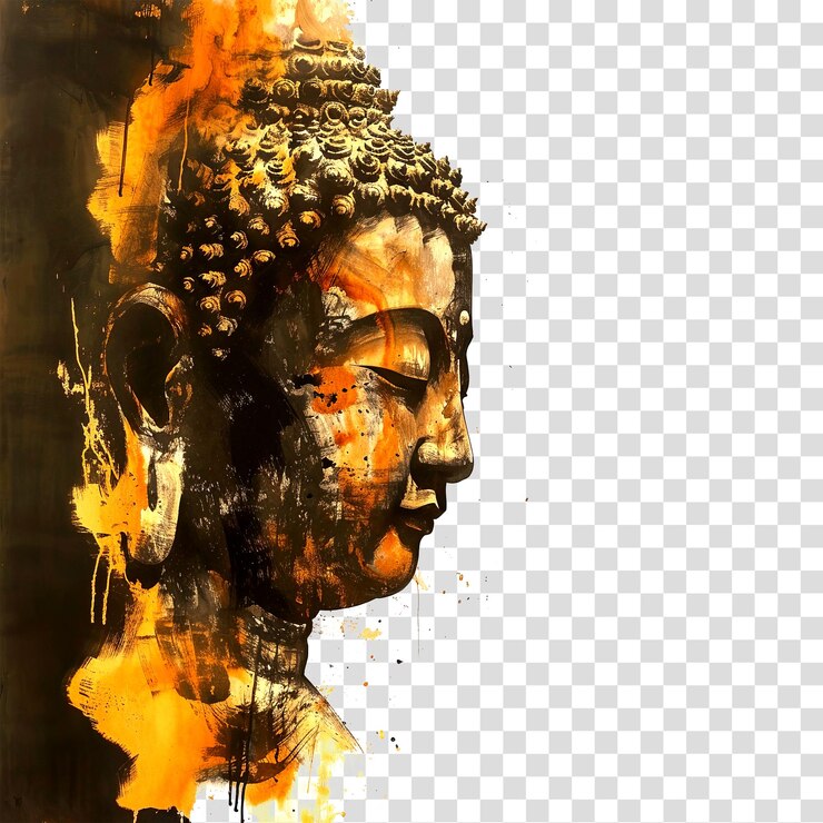 PSD ritratto di buddha in acquerello isolato su uno sfondo trasparente png