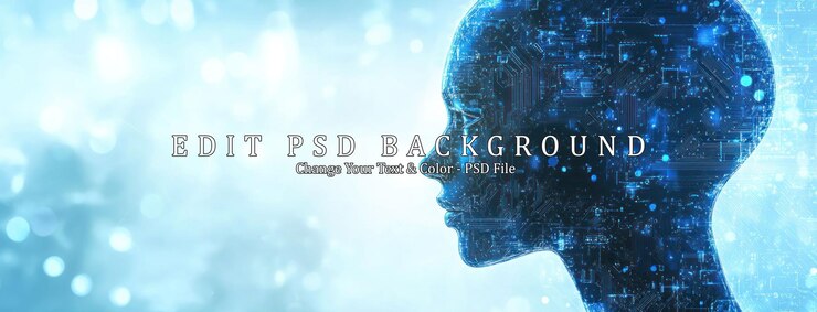 PSD ritratto digitale: una rappresentazione concettuale dell'intelligenza artificiale