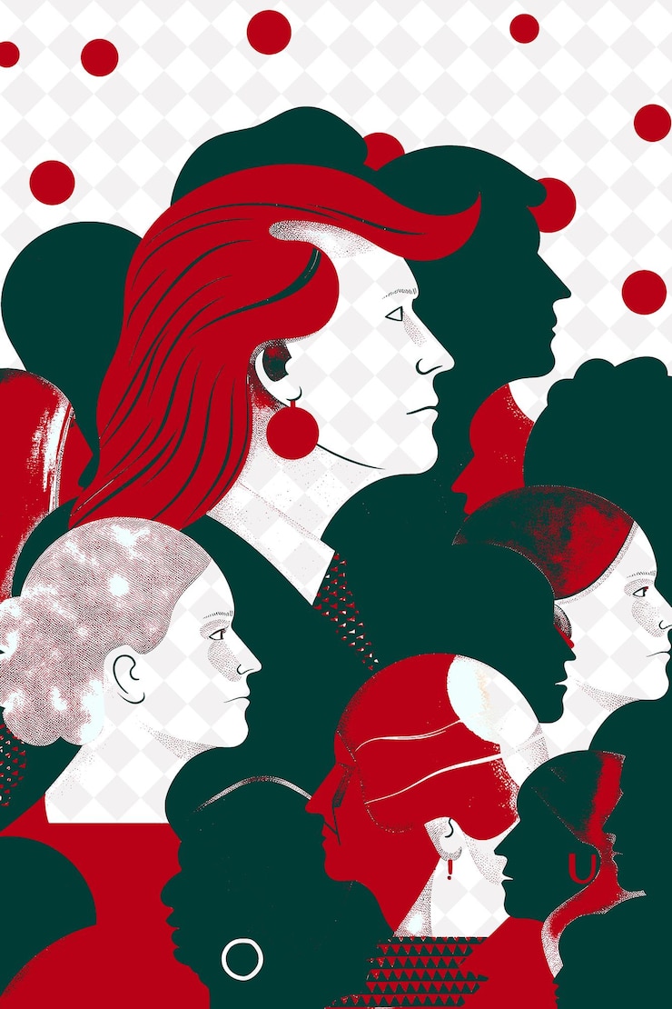 PSD ritratto inclusivo del candidato presidenziale con illustrazioni di diverse persone design della campagna elettorale