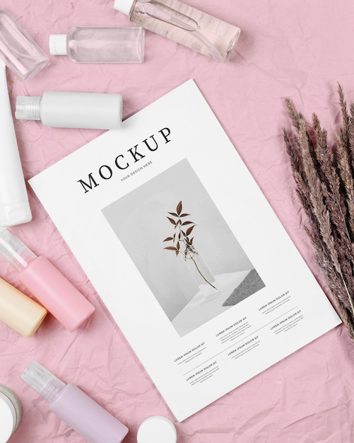 Rivista con mockup di ingredienti naturali