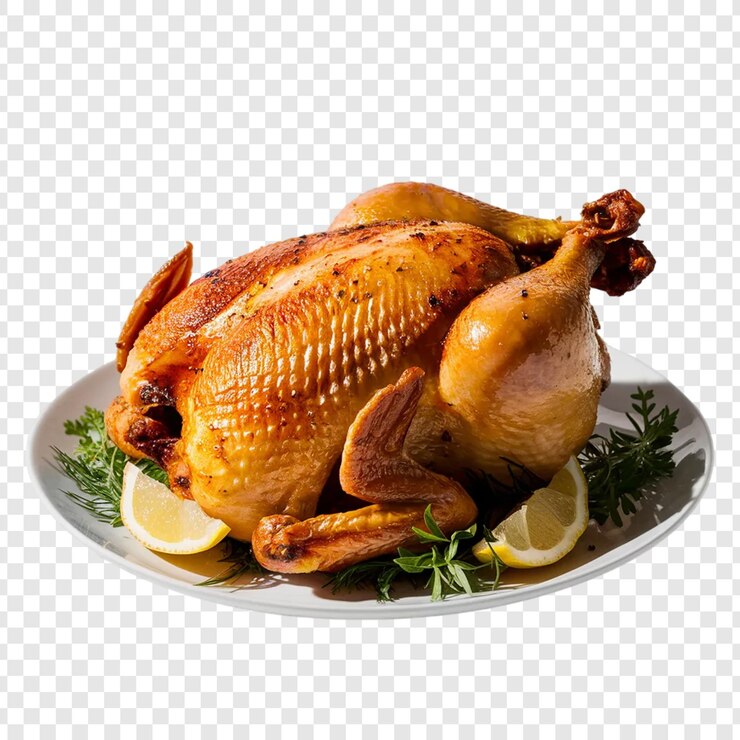 PSD roast chicken fried chicken isolated on transparent background