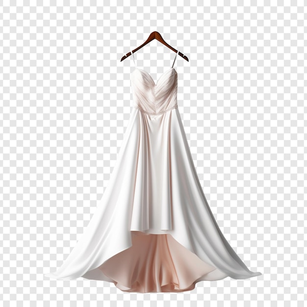 PSD une robe accrochée à un cintre avec une robe accrochée isolée sur un fond transparent