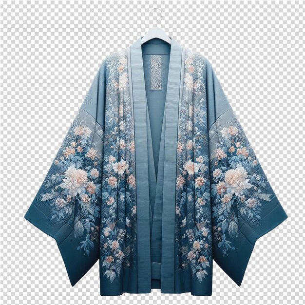 PSD une robe bleue avec des fleurs est montrée