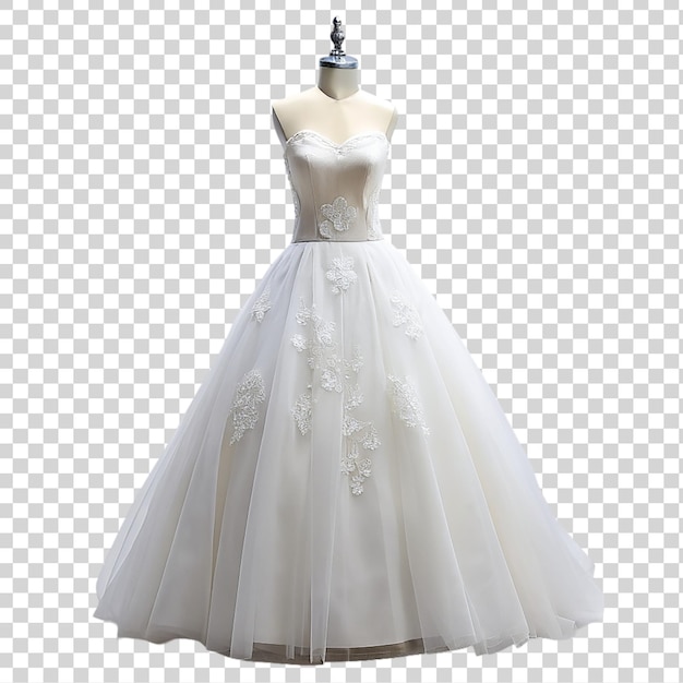 La Robe De Mariée Sur Un Mannequin Isolé Sur Un Fond Transparent