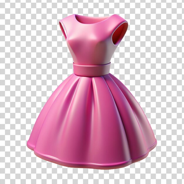 PSD une robe rose 3d isolée sur un fond transparent