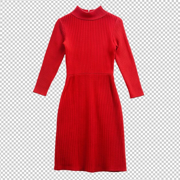 PSD robe de tricot rouge sur fond transparent