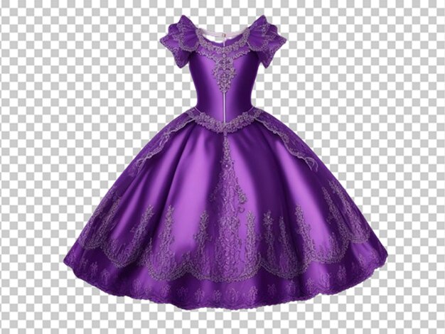 PSD robe violette avec des perles sur un fond transparent