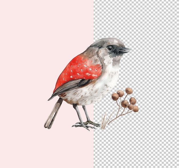 PSD robin erithacus rubecula isolé sur un fond transparent de png