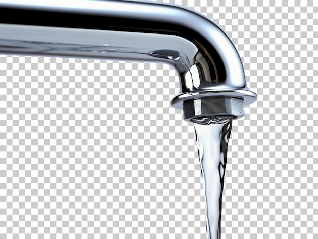Robinet avec goutte d'eau gros plan isolé sur fond transparent png psd